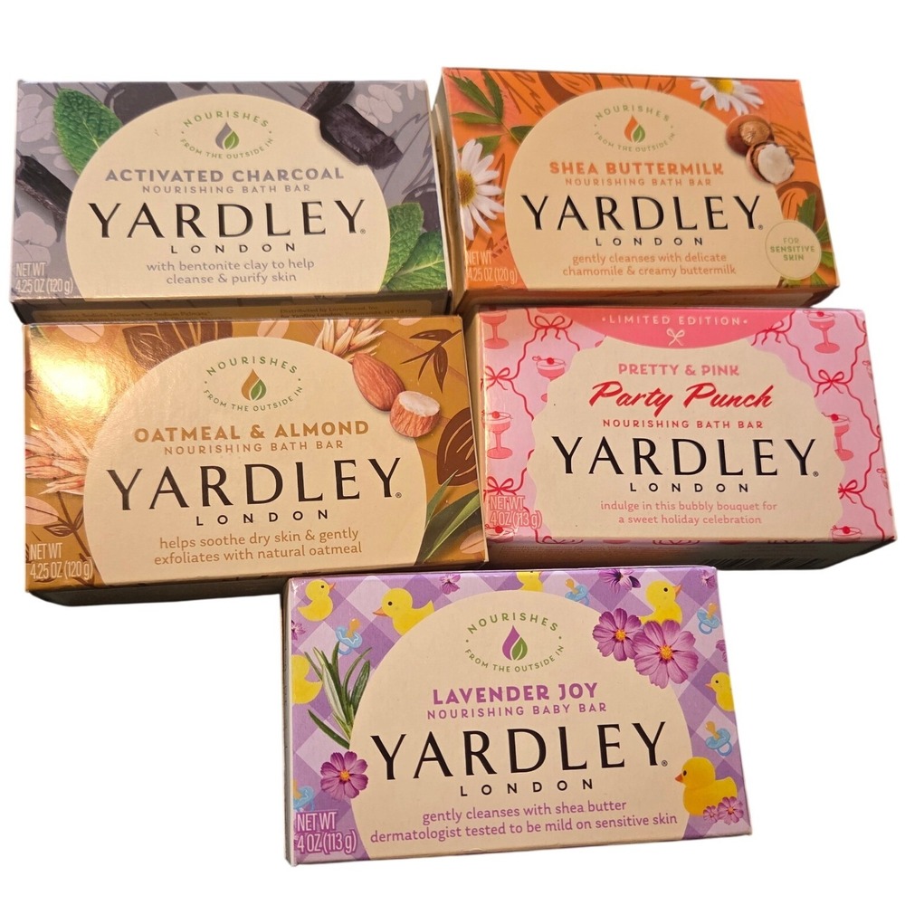 Yardley London Nourishing Bath Bars Collection 5 Scents‎ Bundle